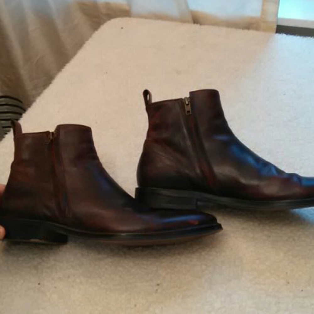Aston Grey Burgundy Dress Boots 10.5 D